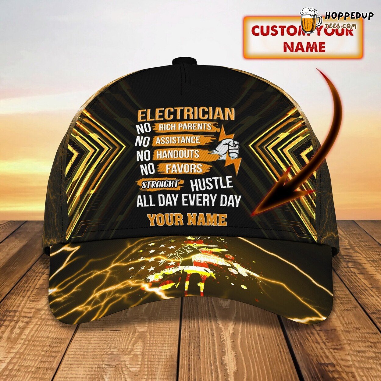 Electrician Tribute 3D Classic Cap Personalized Name Unique Edition