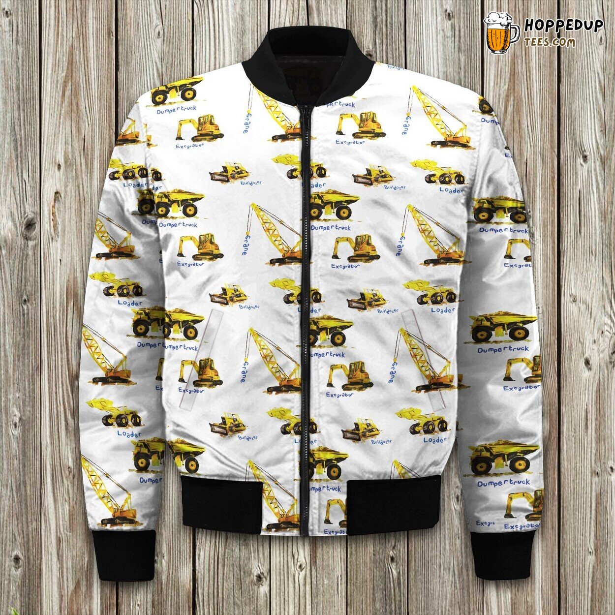 Elegance Luxurious Bomber Jacket Winter Construction Truck Theme Comfort Series