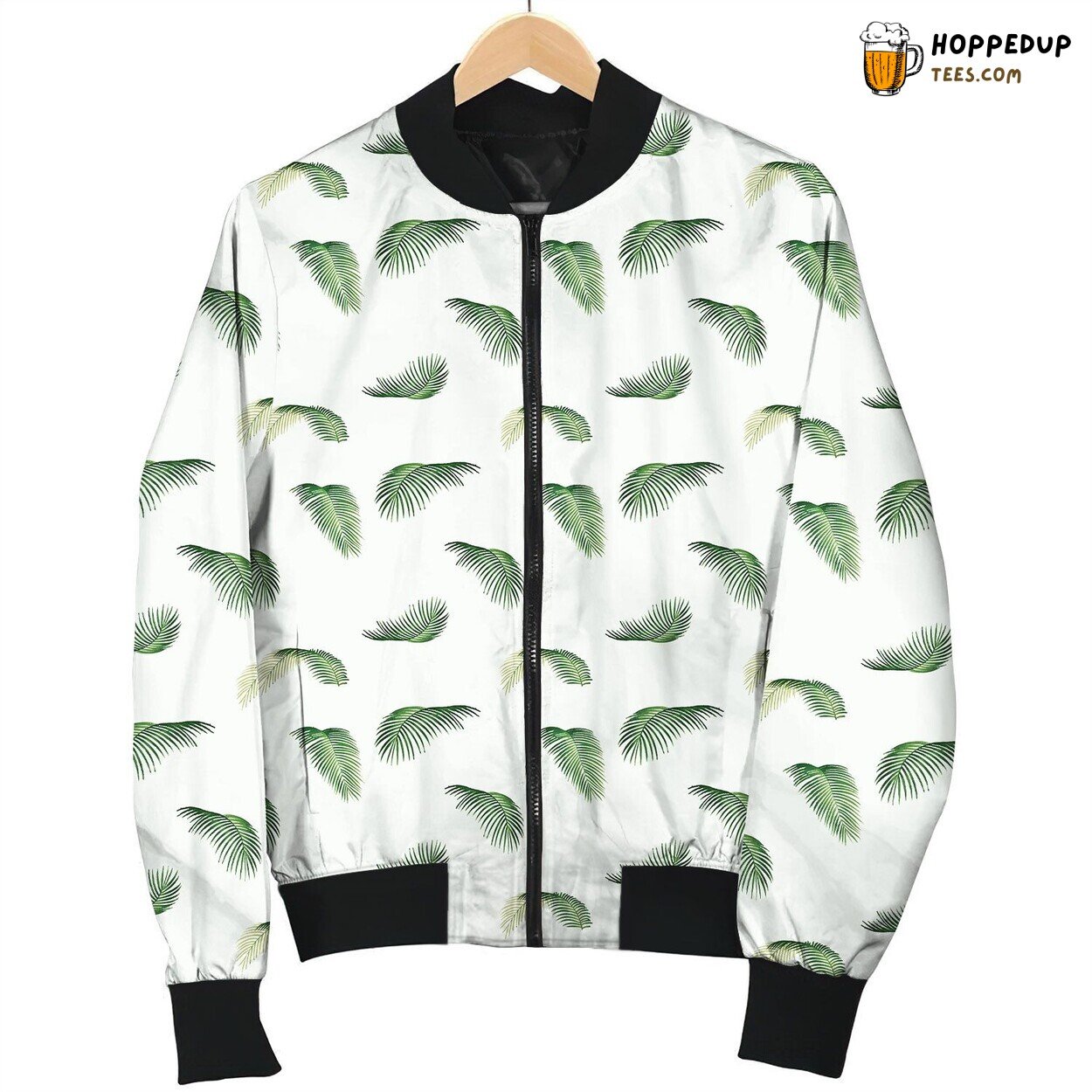Elegance of Exotic Palm Leaves Winter Bomber Jacket Elite Series