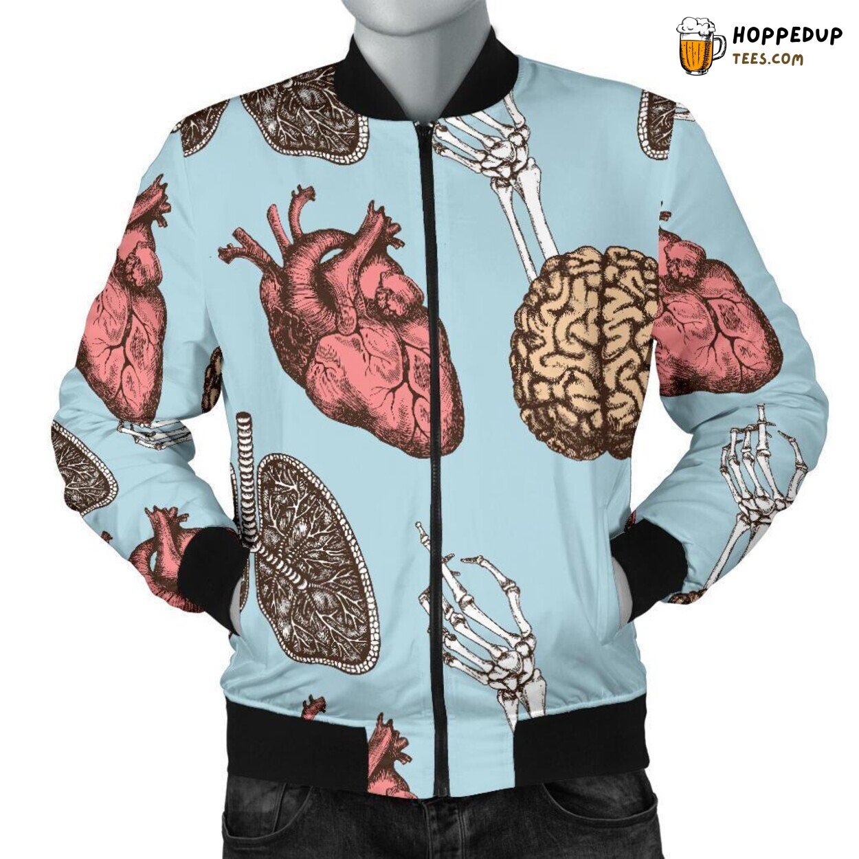 Elegant Anatomy Pattern Print Design Men’s Bomber Jacket Apparel