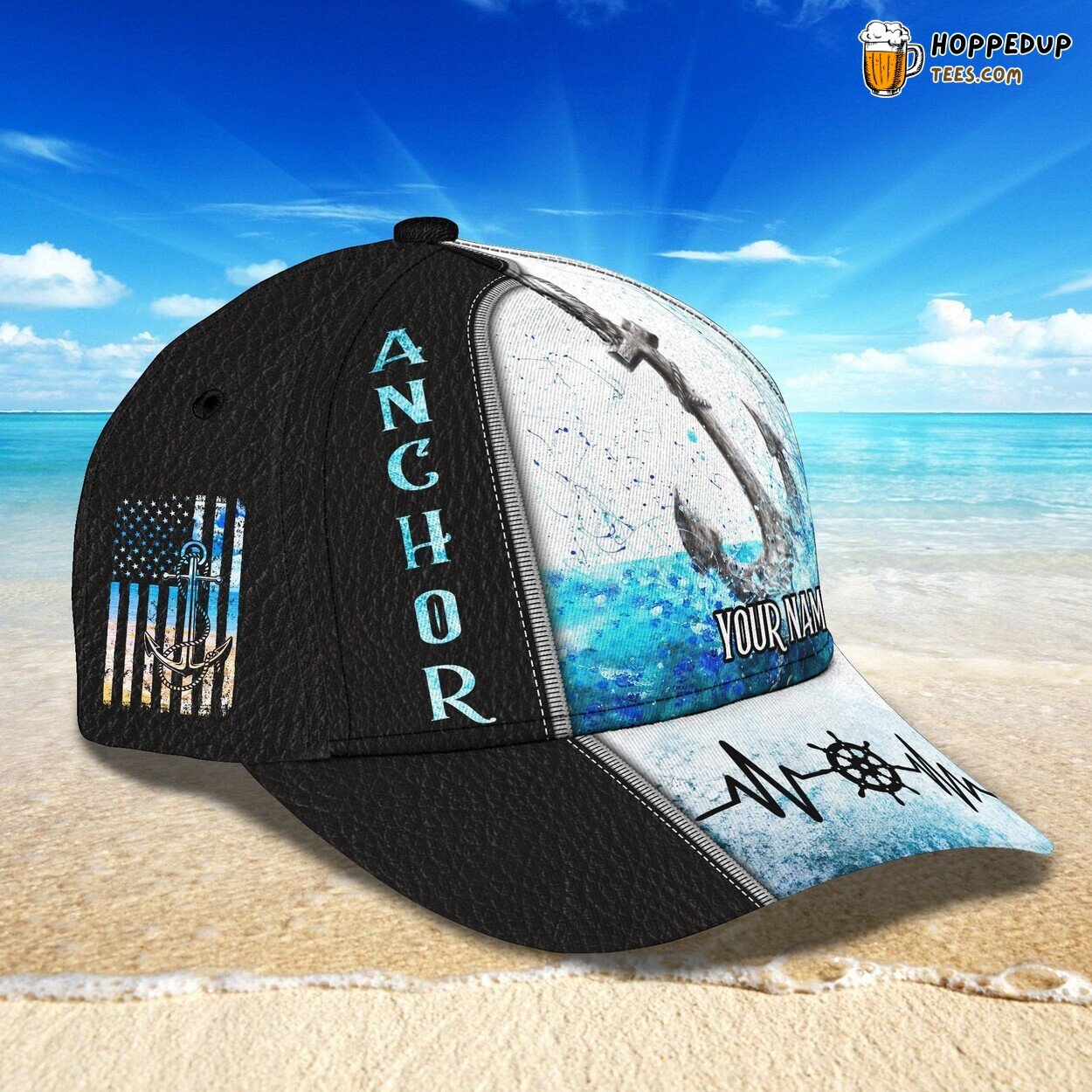 Elegant Anchor 3D Classic Cap Personalized Name Unique Premium Design