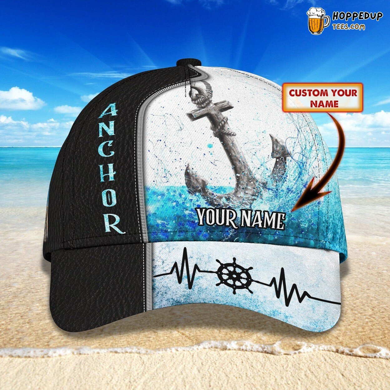 Elegant Anchor 3D Classic Cap Personalized Name Unique Premium Design