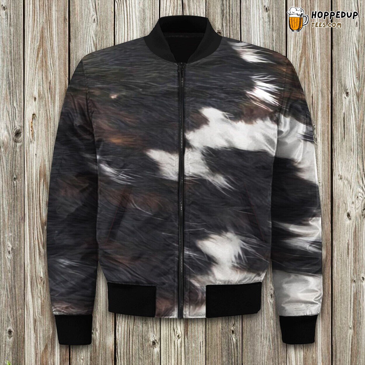 Elegant Cowhide Aesthetic Winter Bomber Jacket Luxuriously Padded Warmth