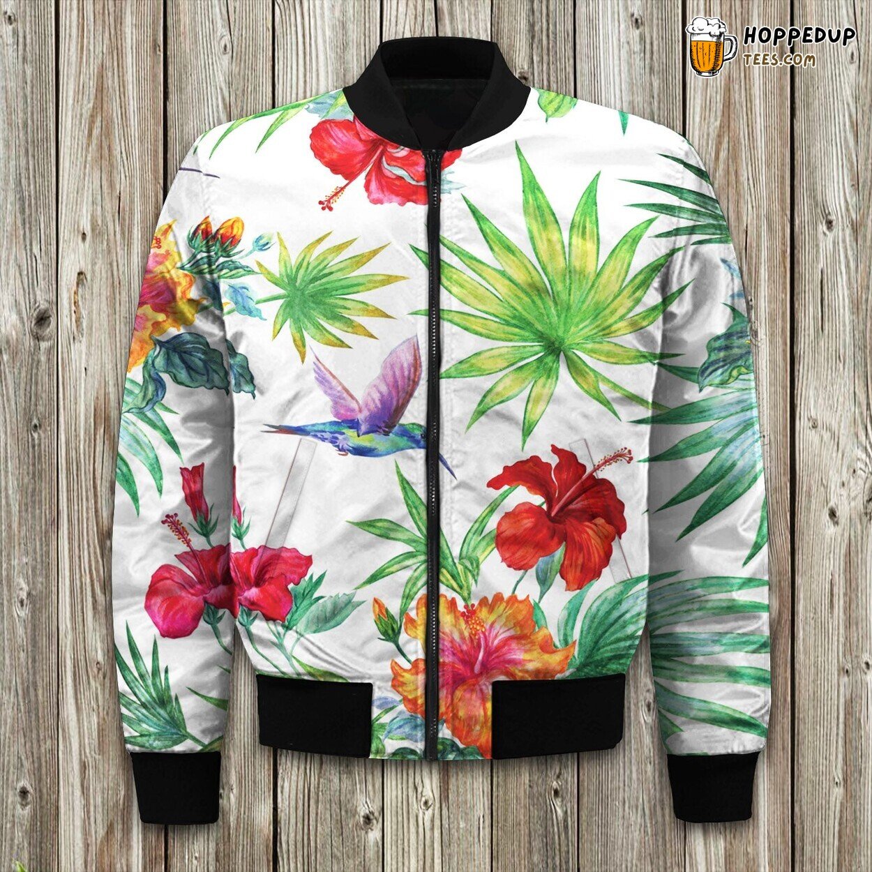 Elegant Hummingbird Flight Winter Bomber Jacket Artistry Focus