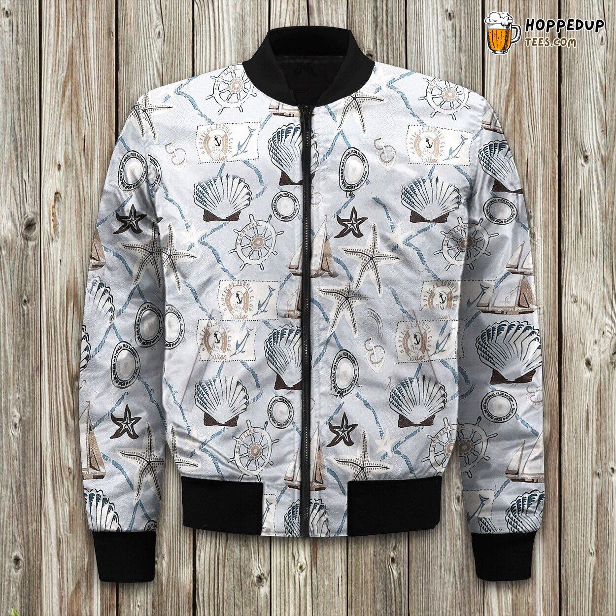 Elegant Nautical Style Winter Bomber Jacket Designer Series Luxe