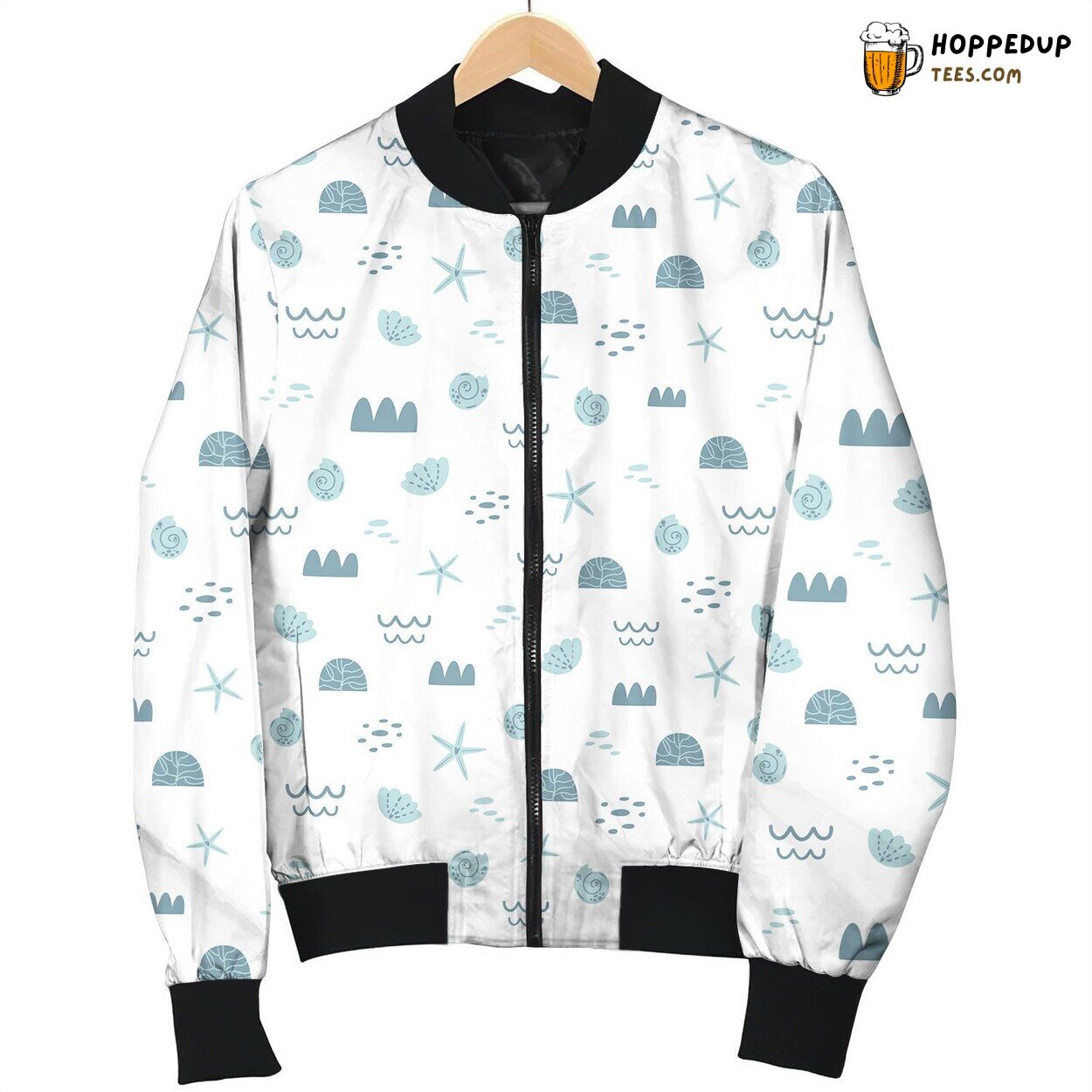 Elegant Ocean Snail Winter Bomber Jacket Premium Collection Lux