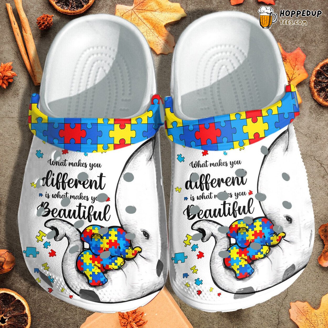 Elephant Autism Mom Hug Baby Shoes Awareness Puzzel Style Clog Gift