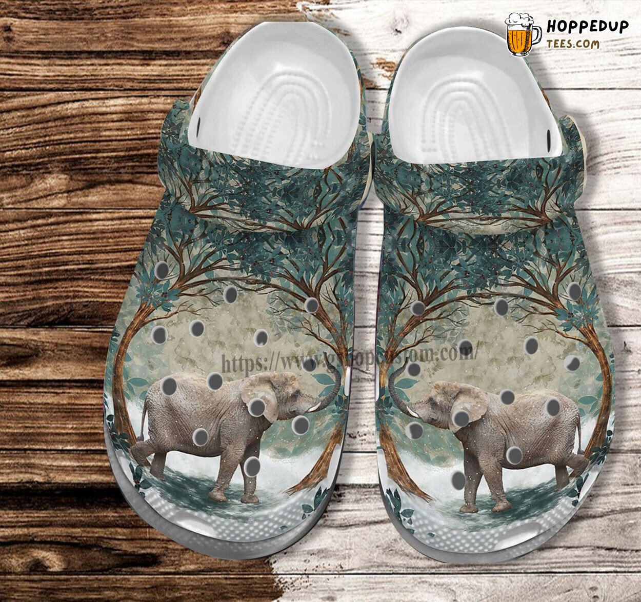 Elephant Jungle Tree Mother Day Gift Comfortable Unique Croc Clogs