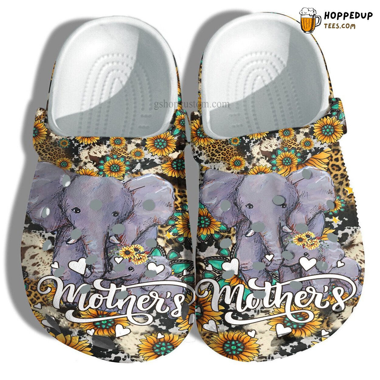 Elephant Mom Sunflower Leopard Croc Shoes Mother’s Day Gift Wife Daughter