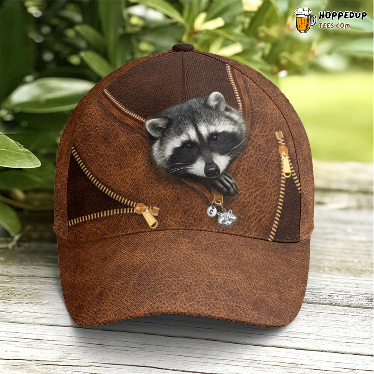 Embrace Nature Funny Racoon Leather Style Unique Baseball Cap