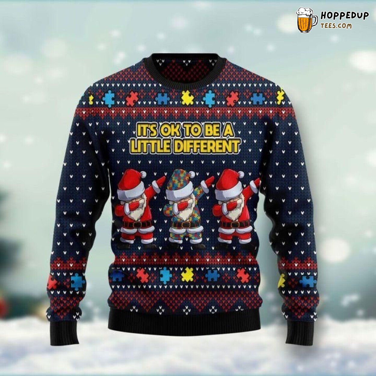 Embrace Uniqueness Ugly Christmas Sweater Knitted Festive Holiday Wear
