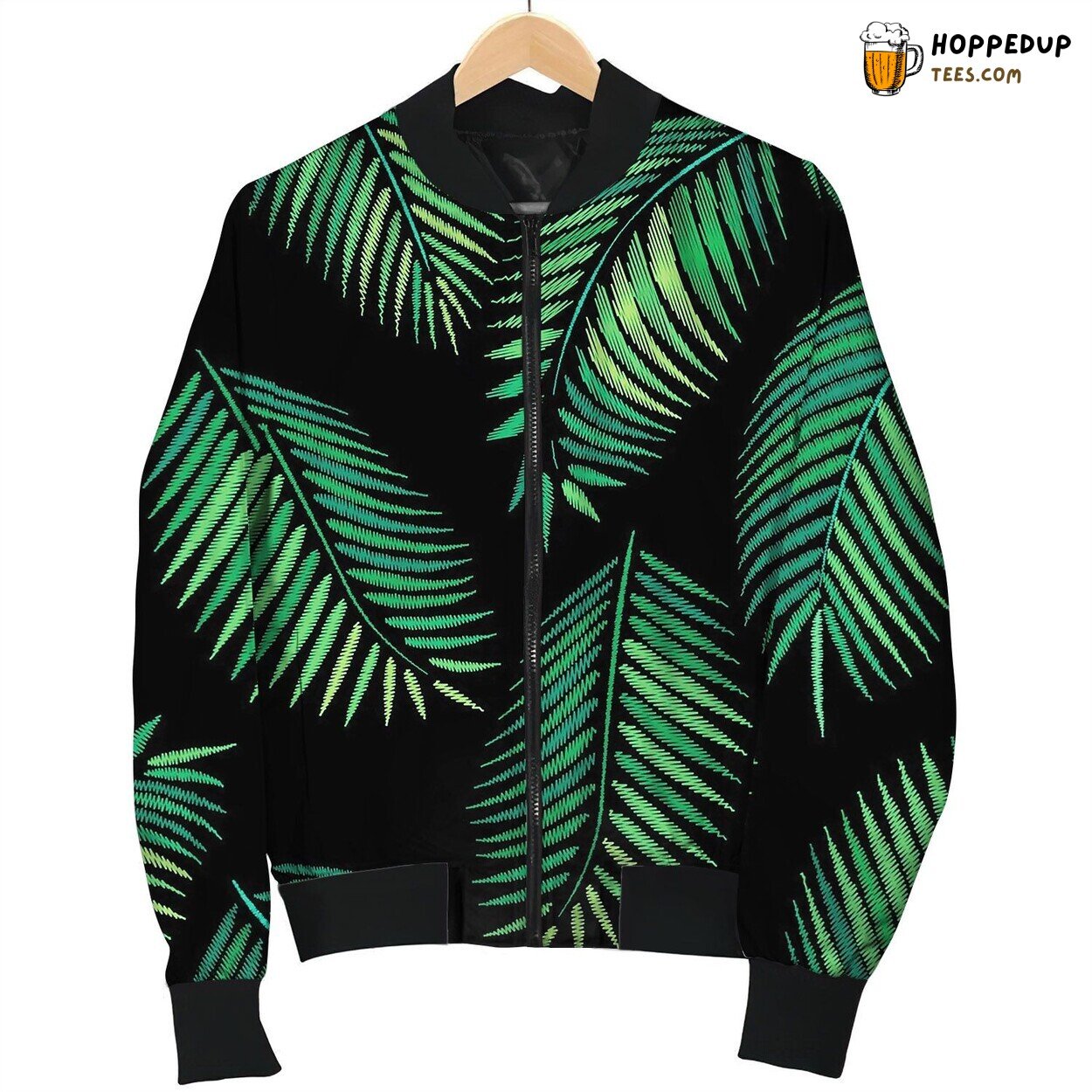 Embroidery Tropical Bomber Jacket