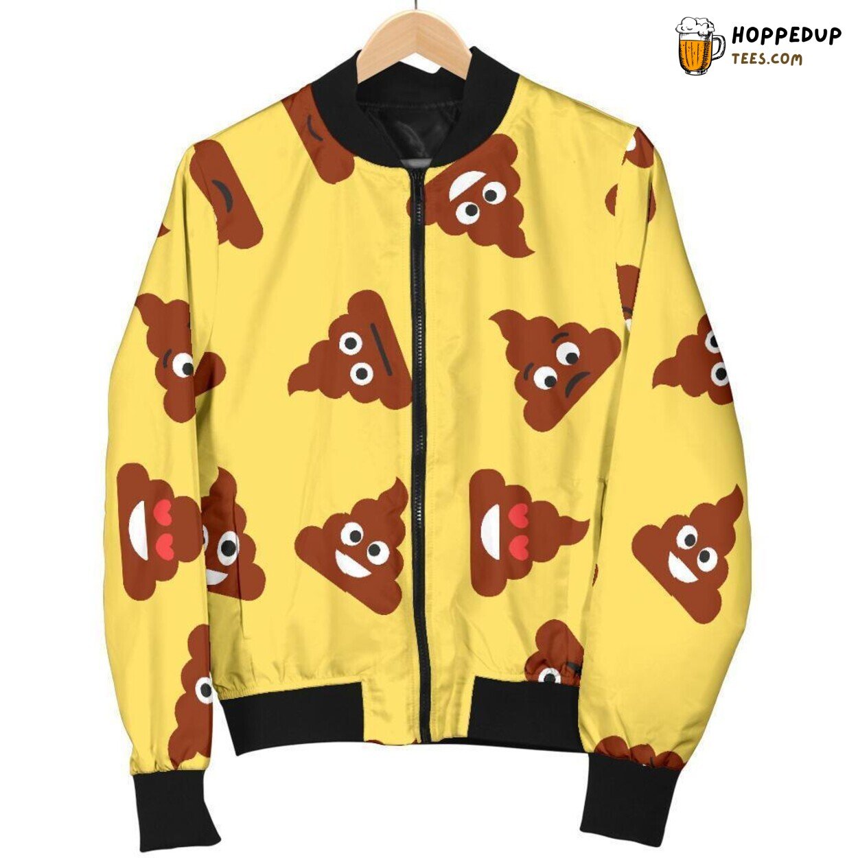 Emoji’s Poop Humor Men’s Bomber Jacket Unique Essence Pattern Design Display