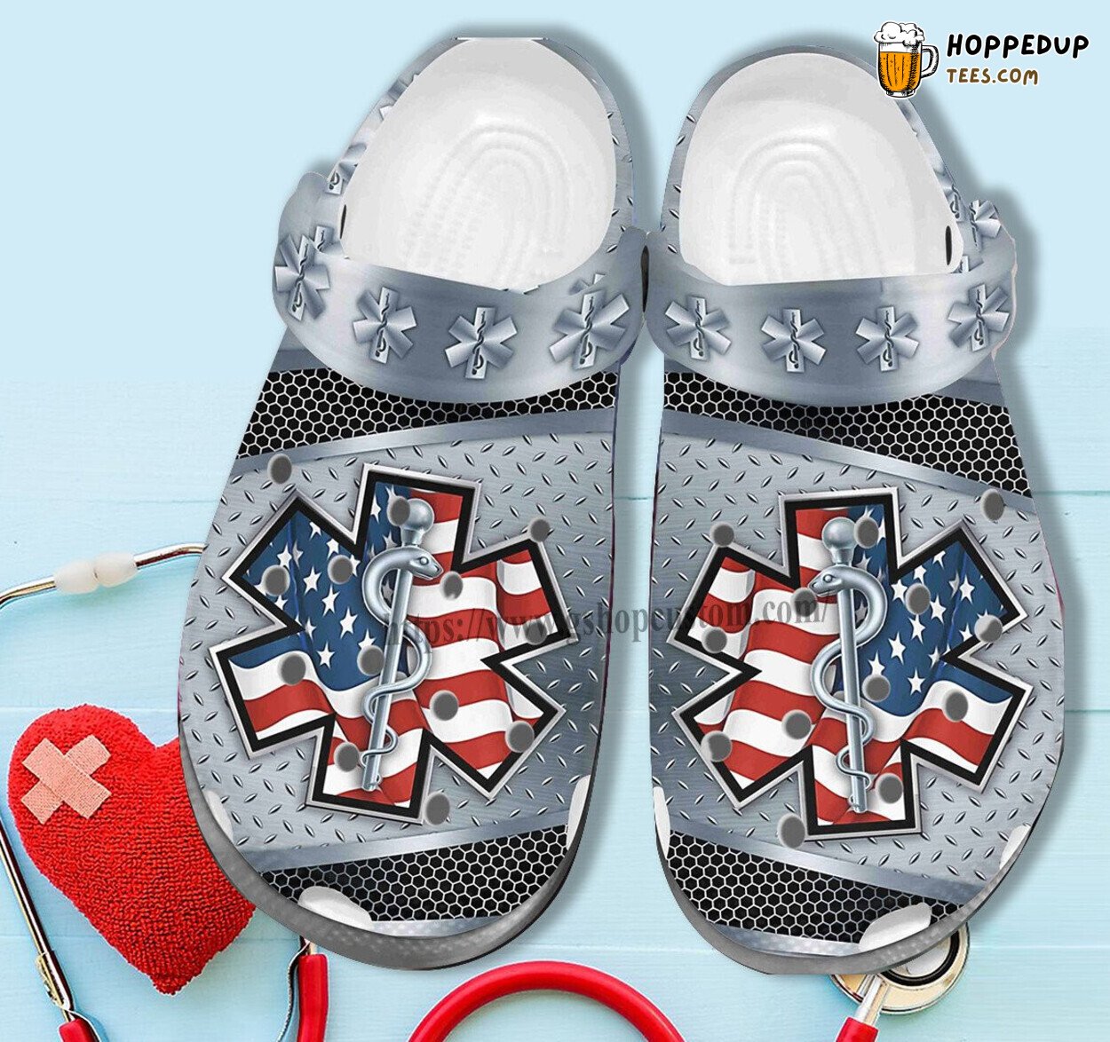 EMS Worker America Shoes Men Women USA Flag 4th July Gifts