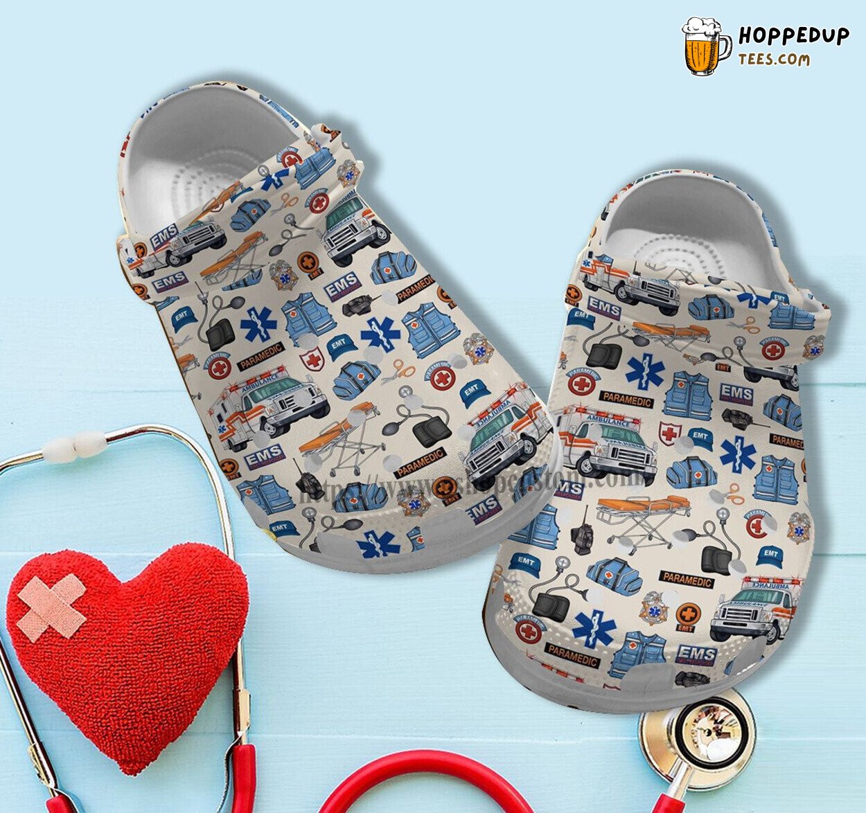 EMS Worker Car Themed Gift Men Women Team Work Birthday Clogs
