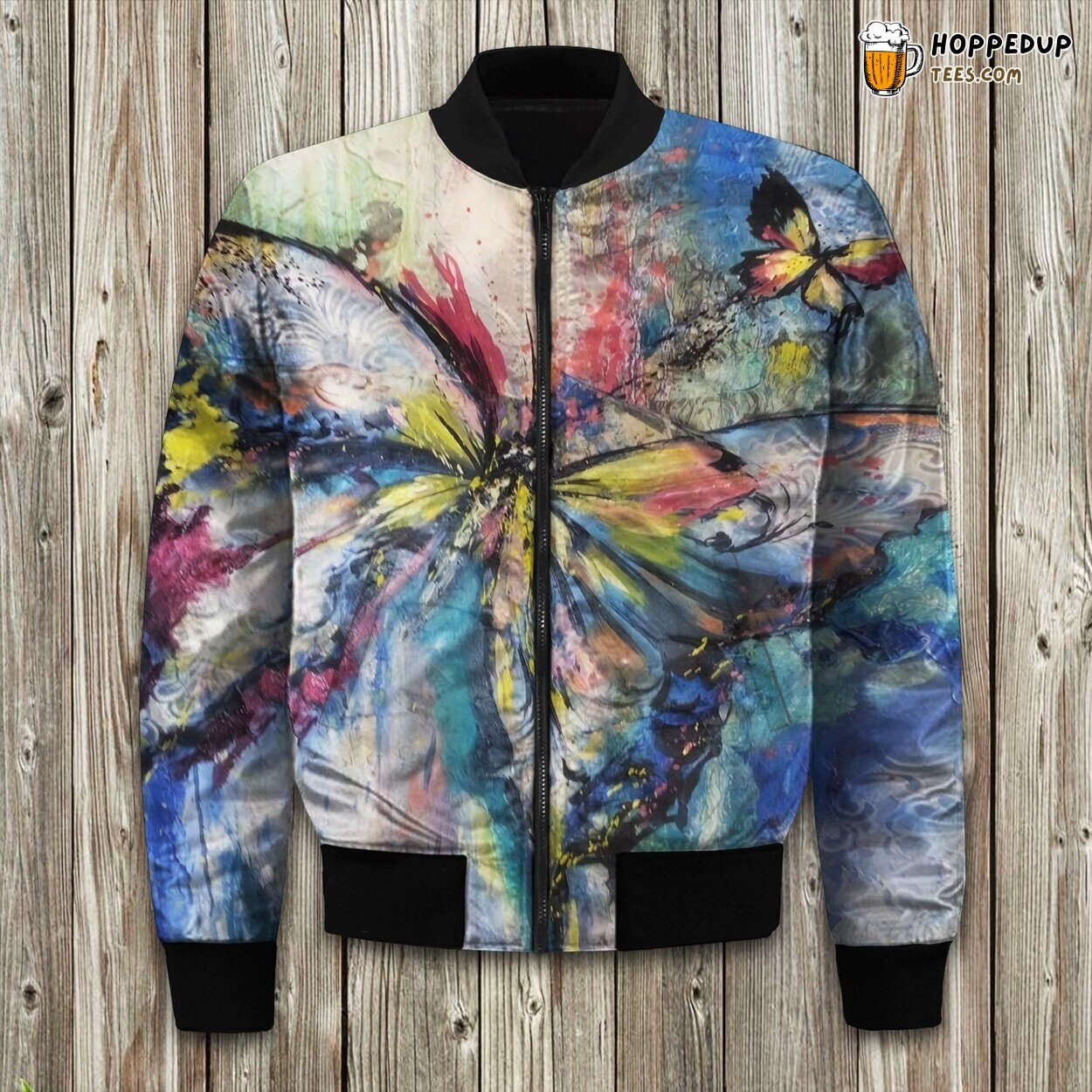 Enchanted Butterfly Whisper Winter Bomber Jacket Tailored Unique Elegance