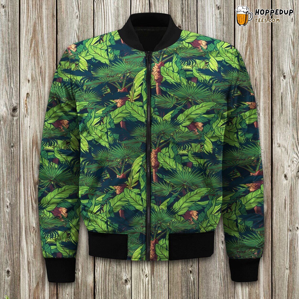 Enchanting Rainforest Scene Winter Bomber Jacket Exotic Nature Look
