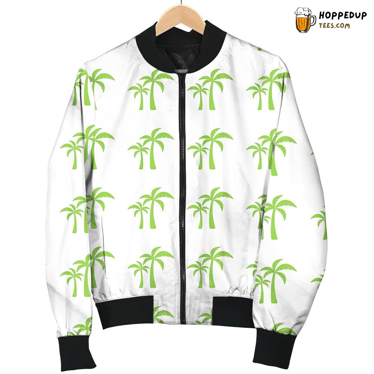 Endless Print Texture With Tropical Palm Trees Bomber Jacket