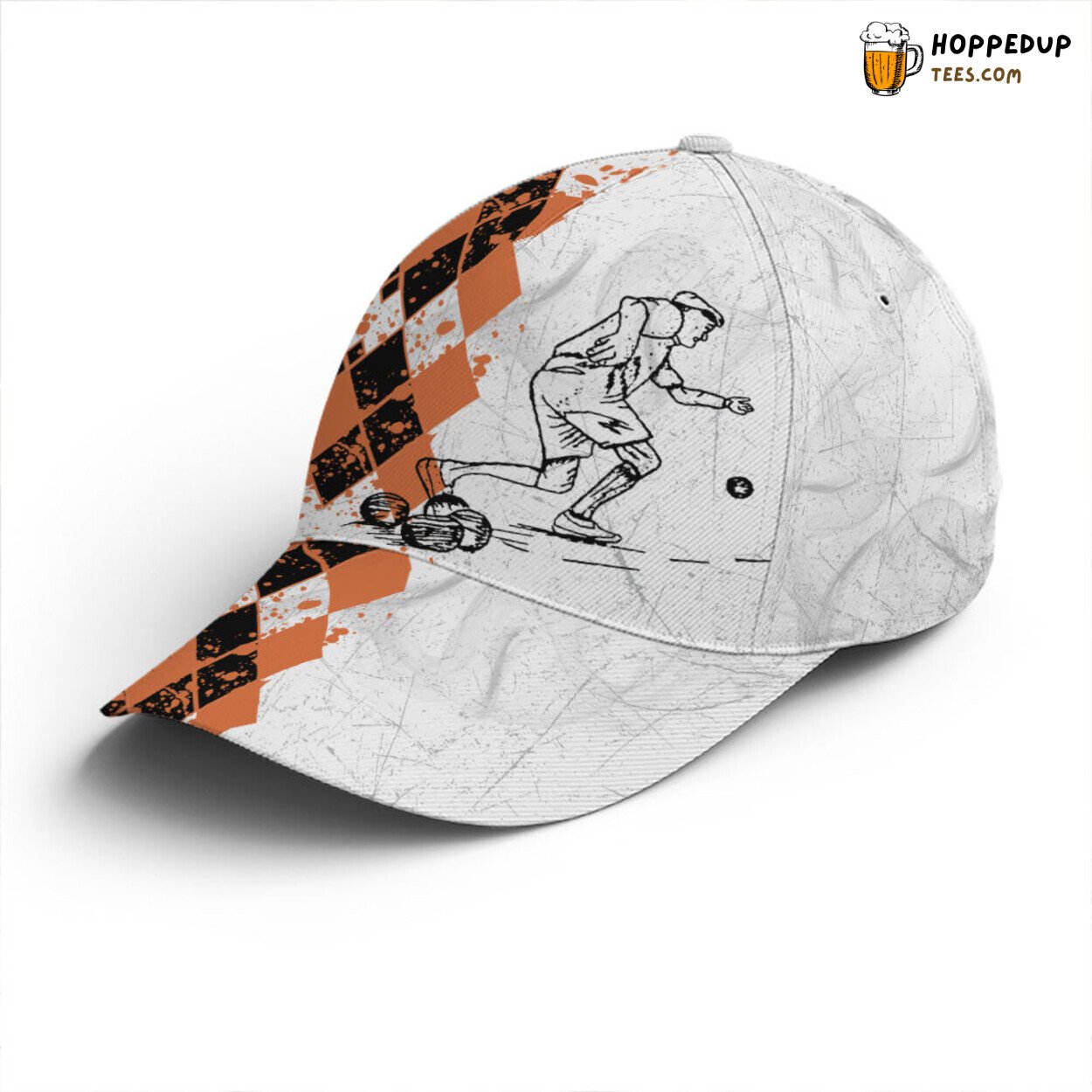 Enthusiastic Old Man Playing Lawn Bowls Unique Baseball Cap