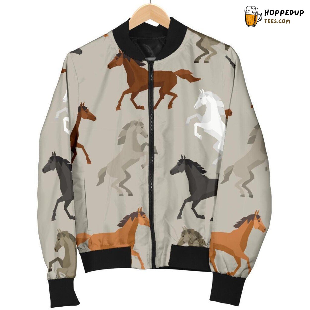 Equestrian Elegance Men’s Bomber Jacket Unique Essence Pattern Design Art