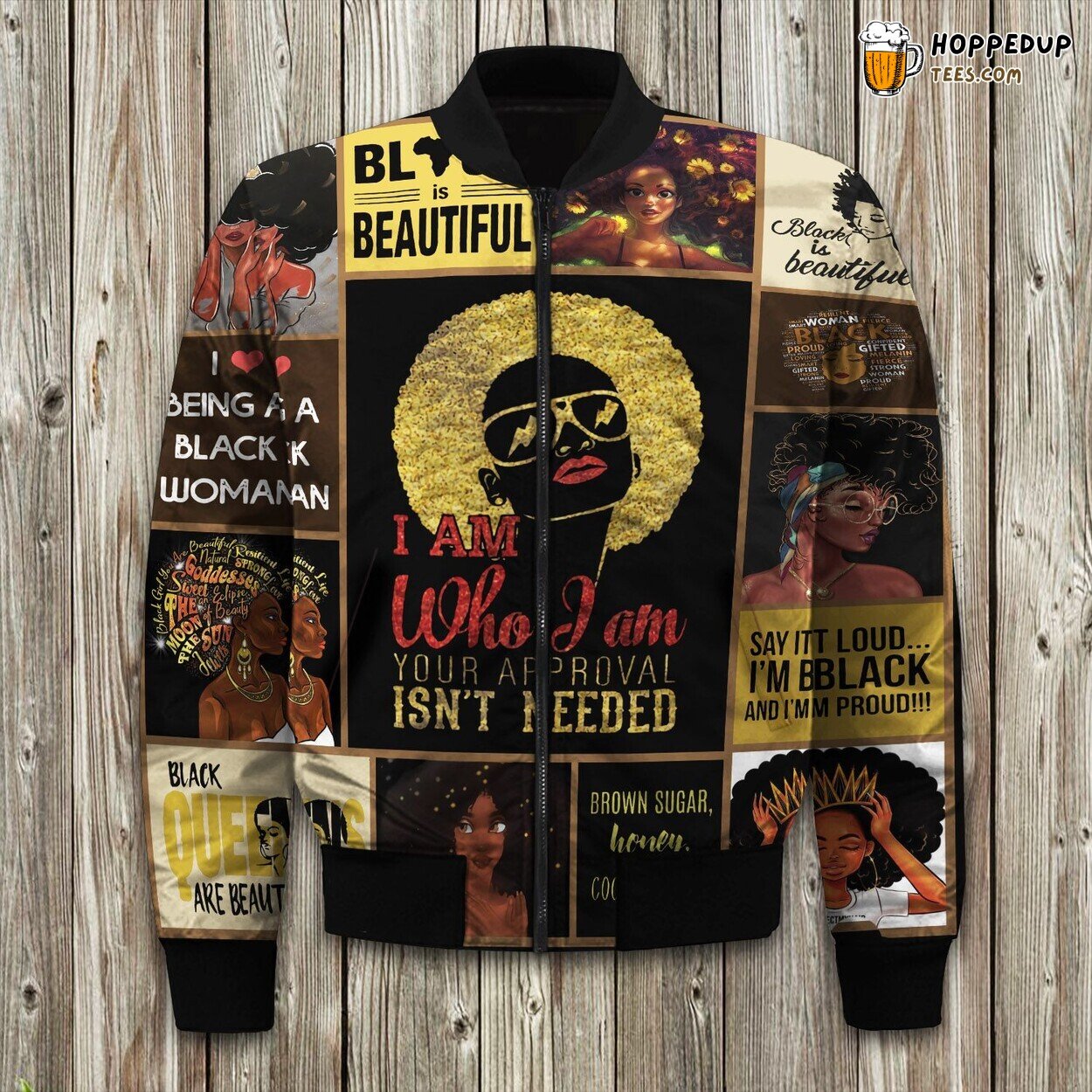 Essence of a Black Woman Winter Bomber Jacket Tailored Unique Elegance Craft