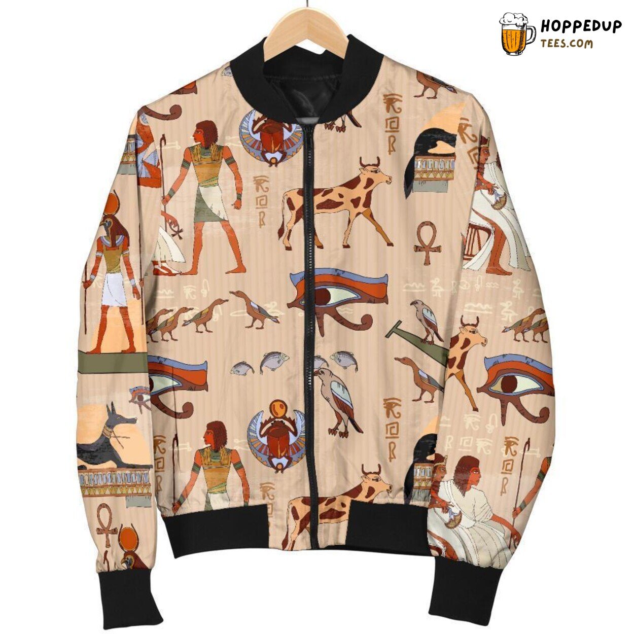 Essence of Ancient Egyptian Art Men’s Bomber Jacket Unique Pattern Display