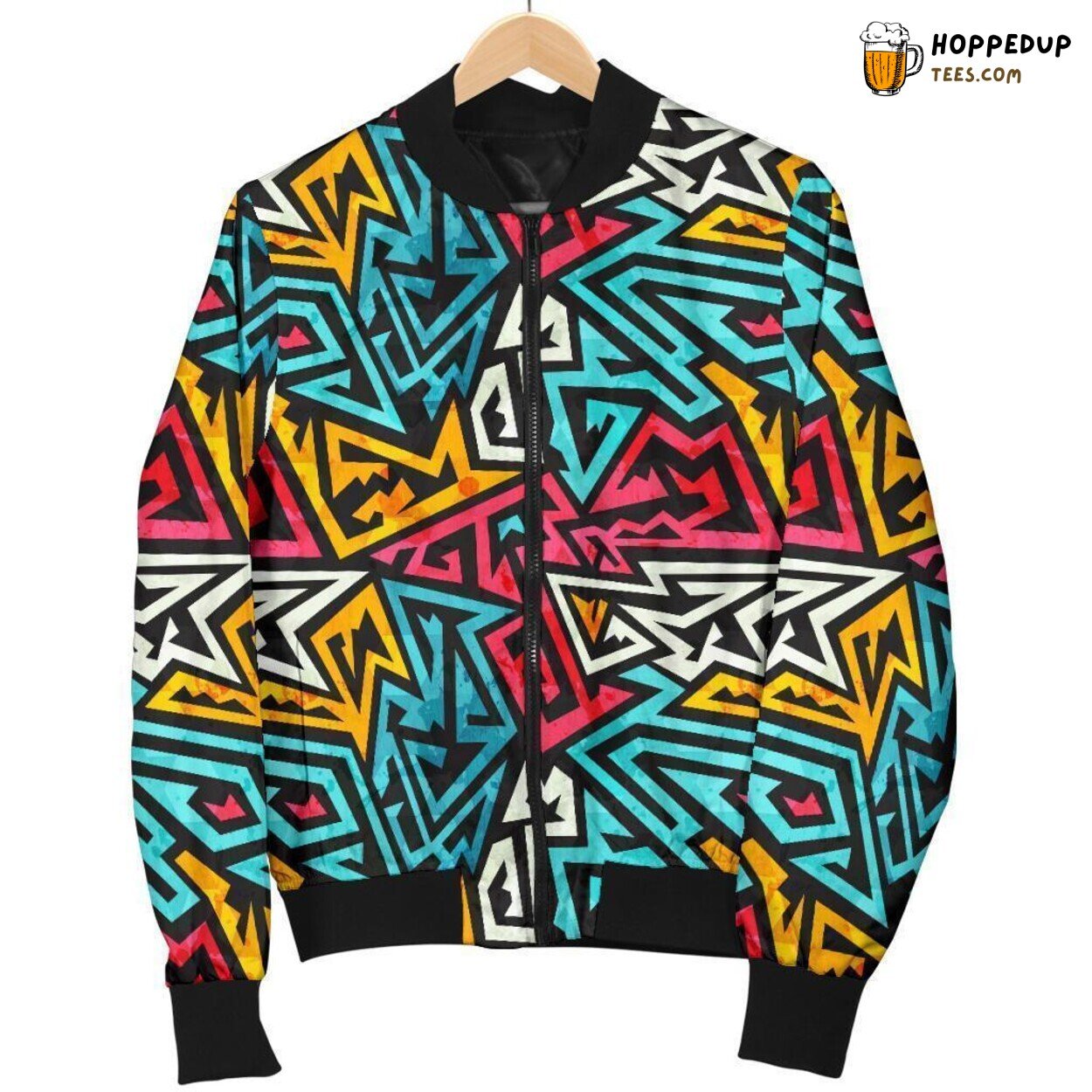 Essence of Funky Vibes Men’s Bomber Jacket Unique Design Pattern Showcase