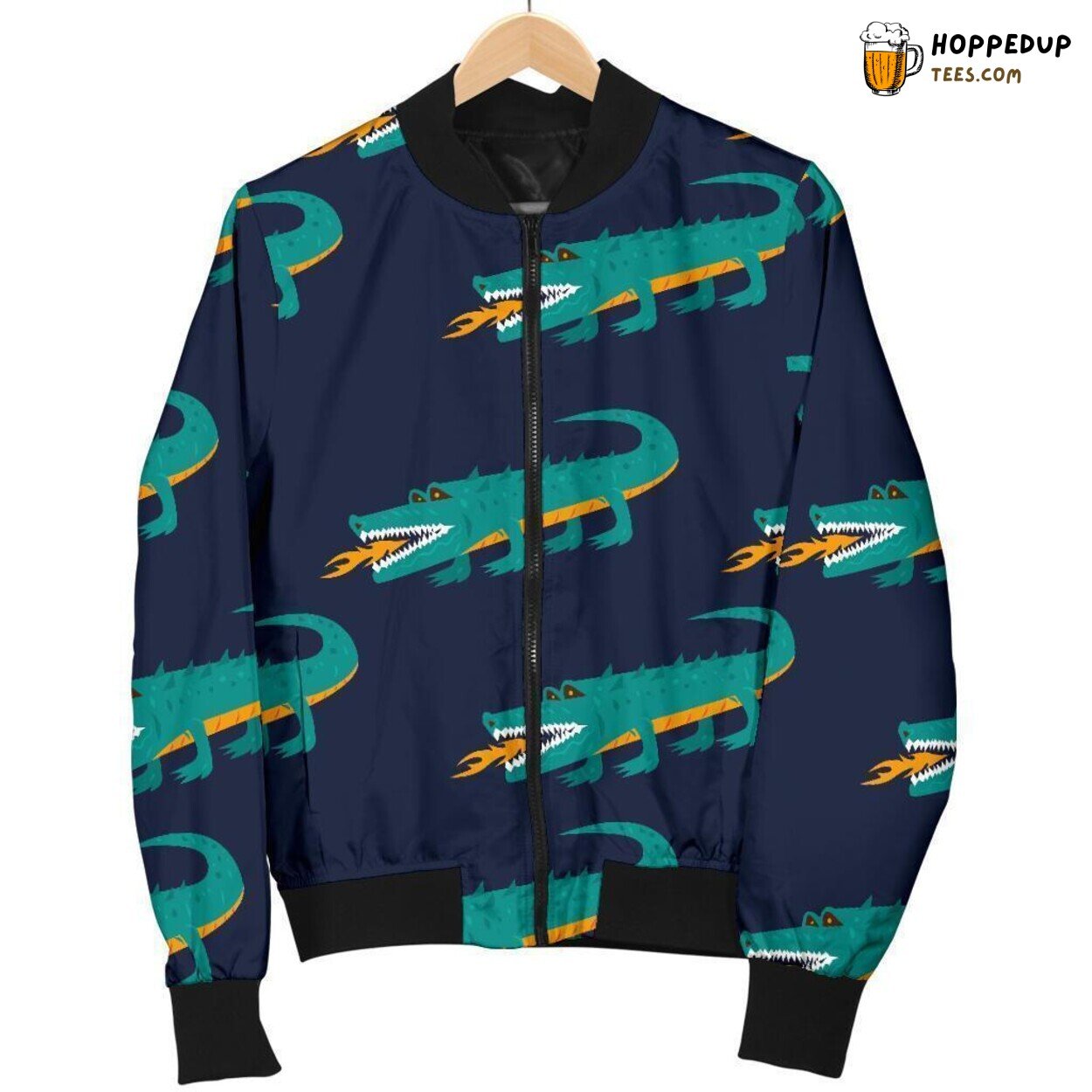 Essence of Majestic Crocodile Men’s Bomber Jacket Unique Pattern Design Essence of Majestic Crocodile Men’s Bomber Jacket Unique Pattern Design