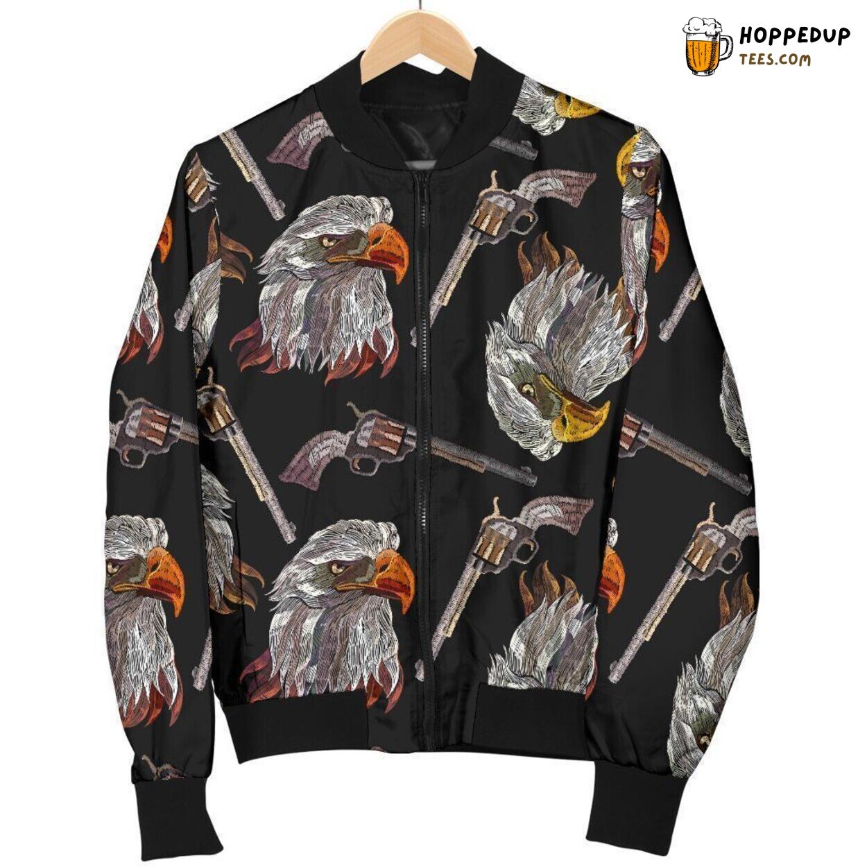 Essence of Majestic Eagle Men’s Bomber Jacket Unique Design Pattern Display