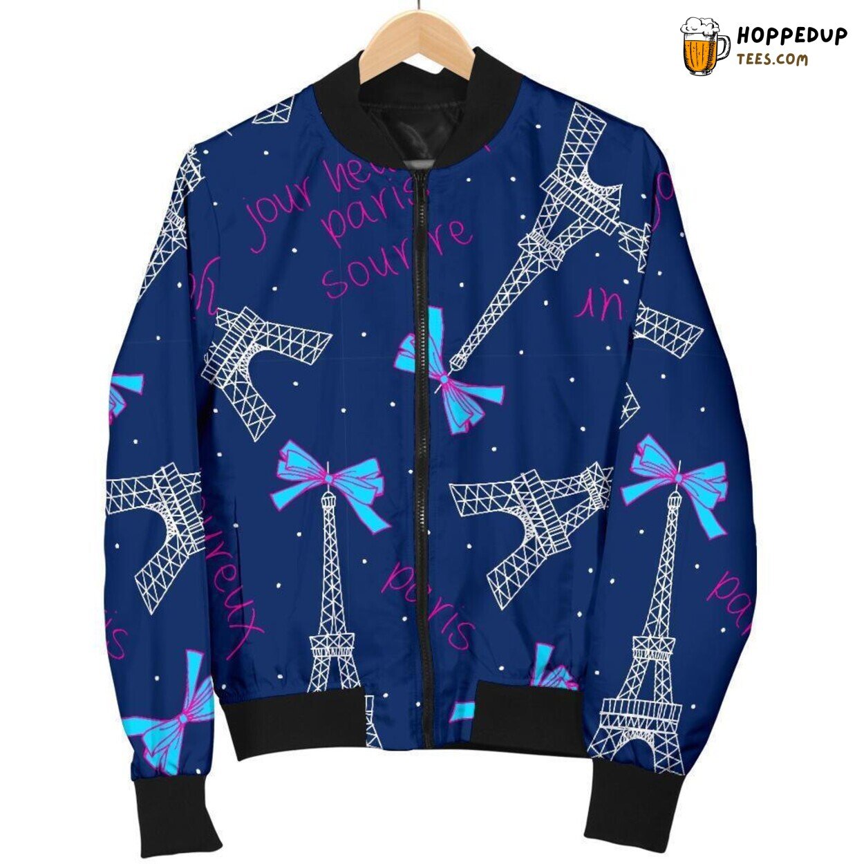 Essence of Paris City Men’s Bomber Jacket Distinct Pattern Design Display Essence of Paris City Men’s Bomber Jacket Distinct Pattern Design Display