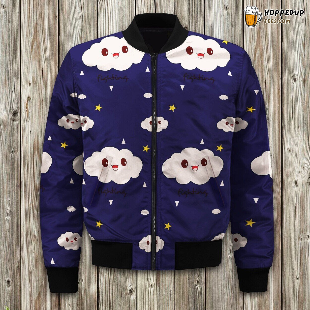 Ethereal Cloudscape Winter Bomber Jacket Premium Padded Warmth Quality Ensured