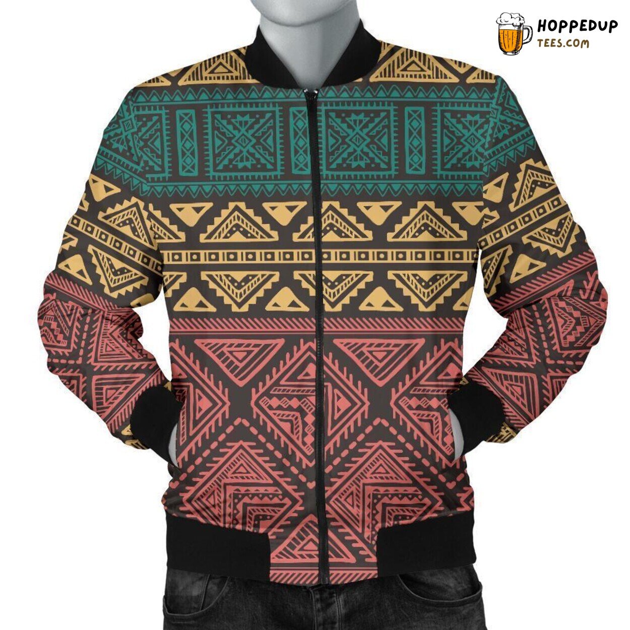 Ethnic Culture Display Men’s Bomber Jacket Unique Essence Pattern Showcase