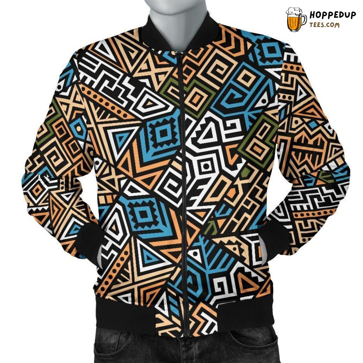 Ethnic Traditions Tribute Men’s Bomber Jacket Unique Essence Pattern Design