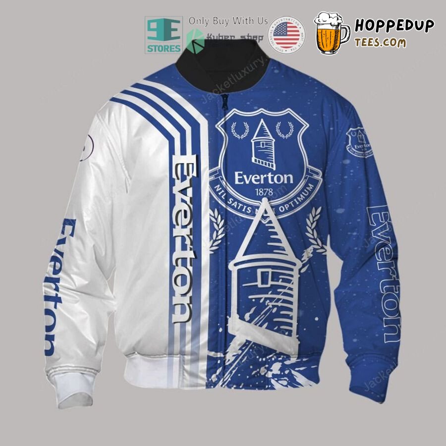 Everton FC Logo Pride White Royal Premium Bomber Jacket