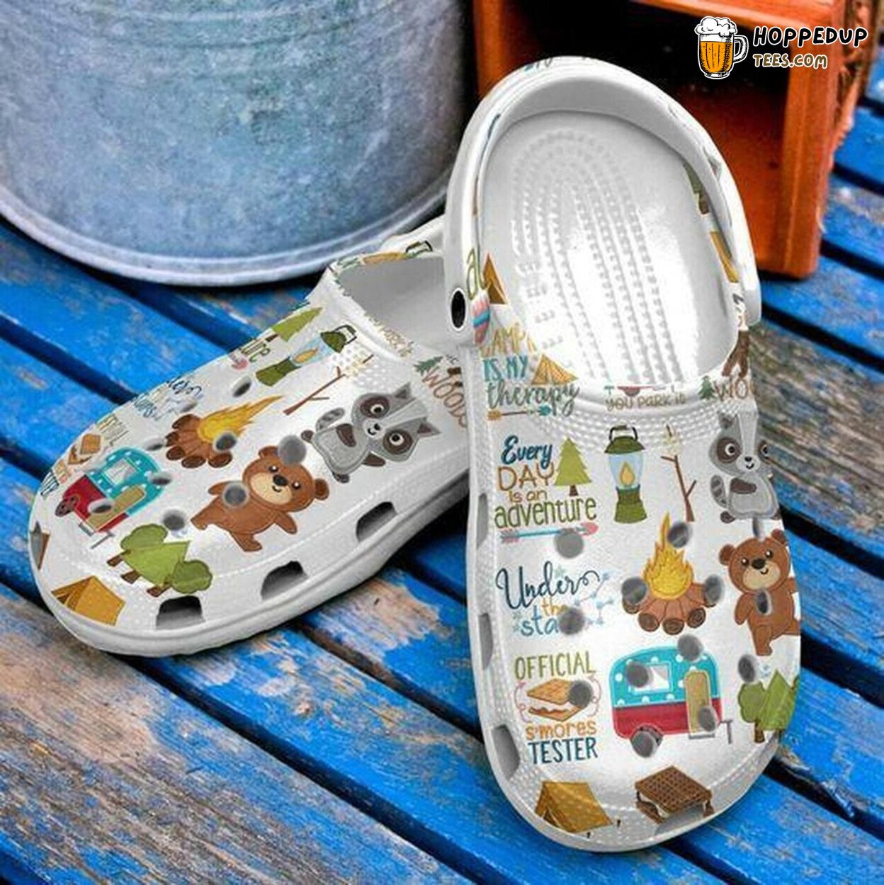Every Day Adventure Bear Camping Personalized Lover Rubber Clogs