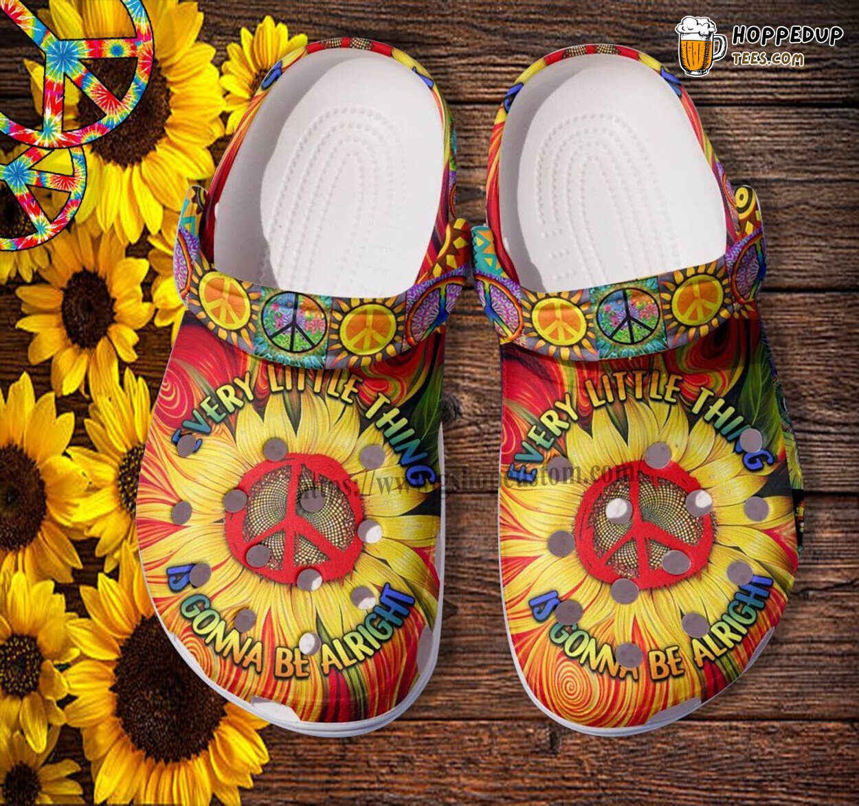 Every Little Thing Gonna Be Alright Daughter Hippie Sunflower Clogs