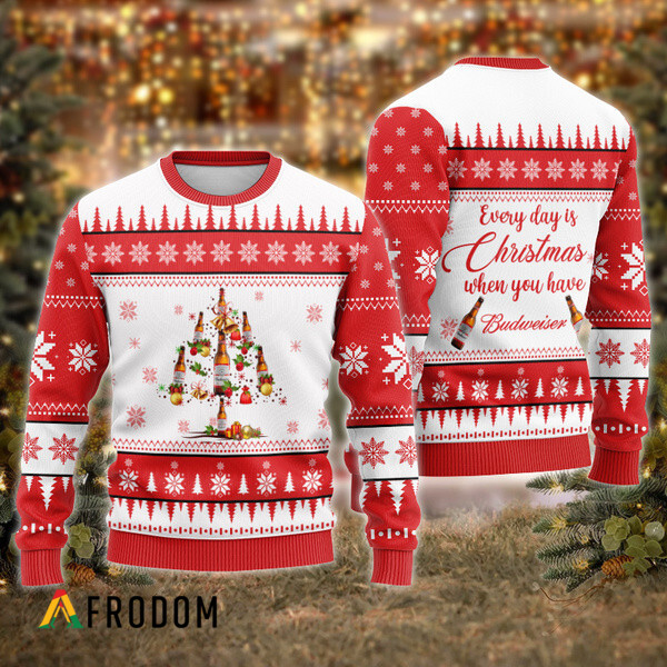 Everyday Is Christmas When U Have Budweiser Ugly Sweater HU