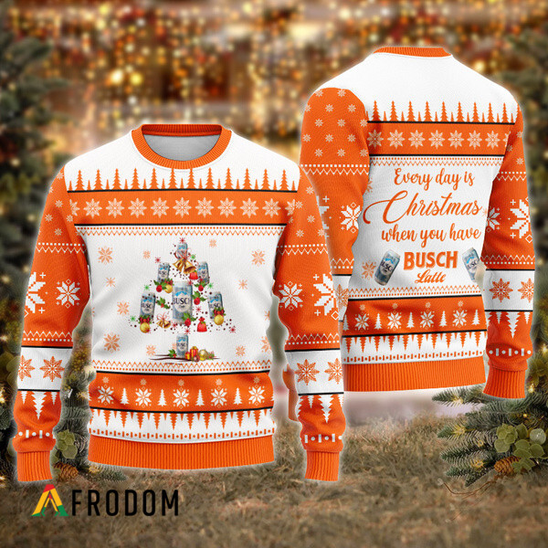 Everyday Is Christmas When U Have Busch Latte Ugly Sweater HU