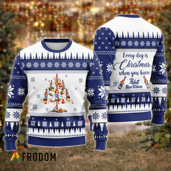 Everyday Is Christmas When U Have Pabst Blue Ribbon Ugly Sweater HU