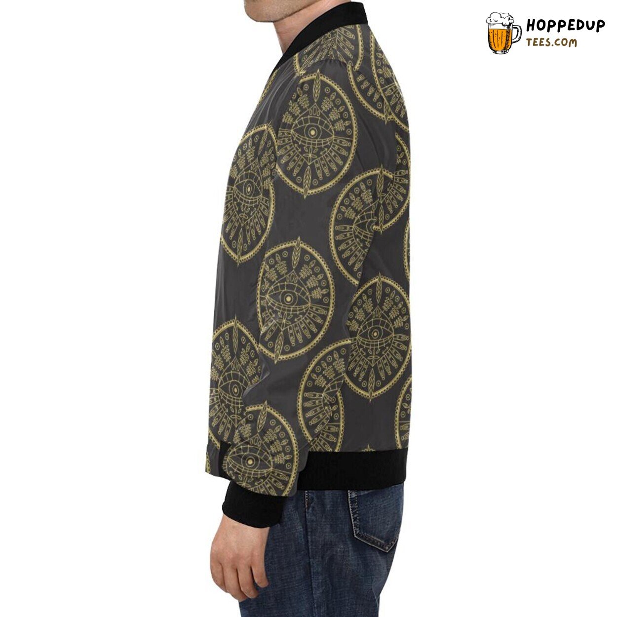 Evil Eye Distinct Pattern Men’s Bomber Jacket Unique Design Exclusive Look