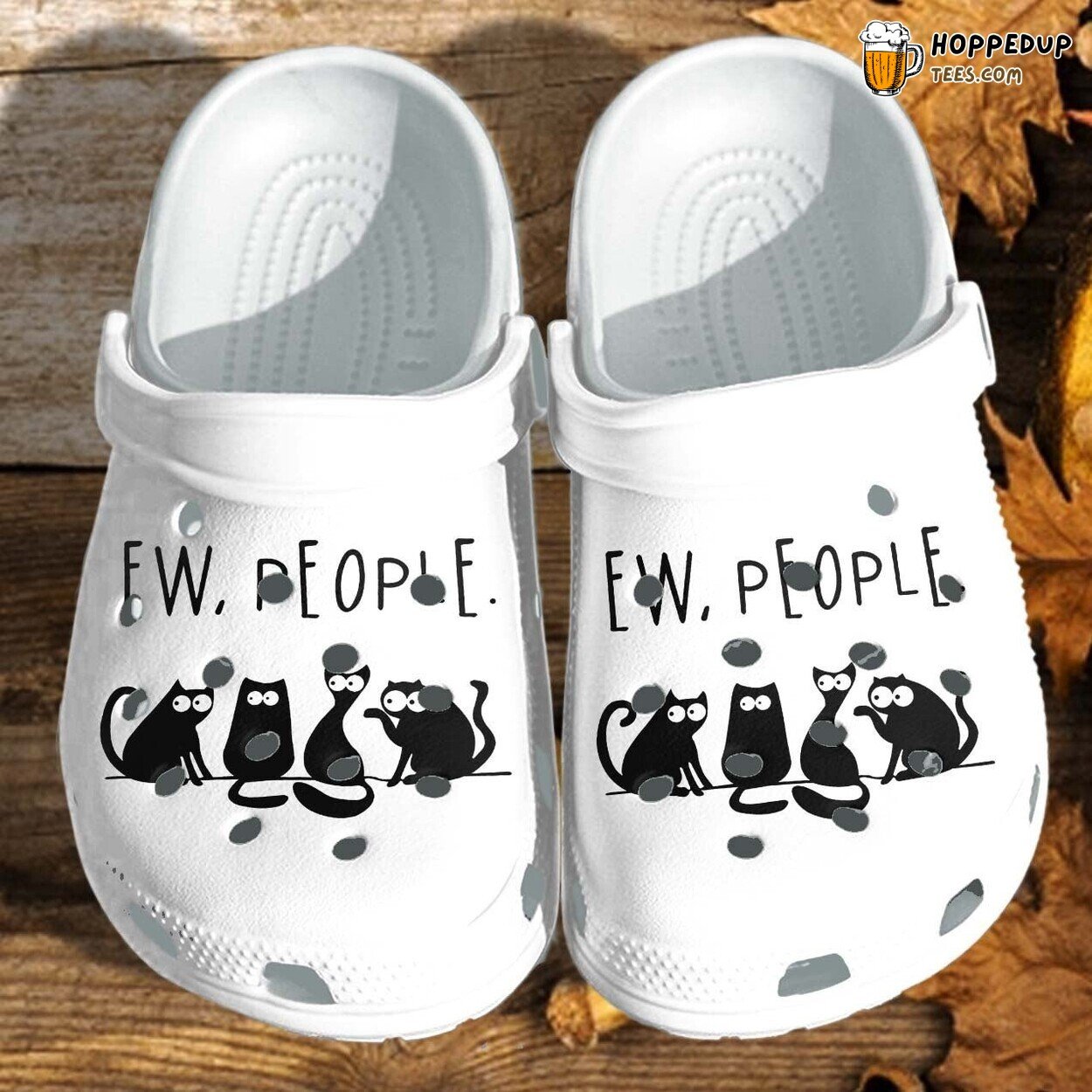 Ew People Black Cat Custom Shoes Clogs Anime Meme