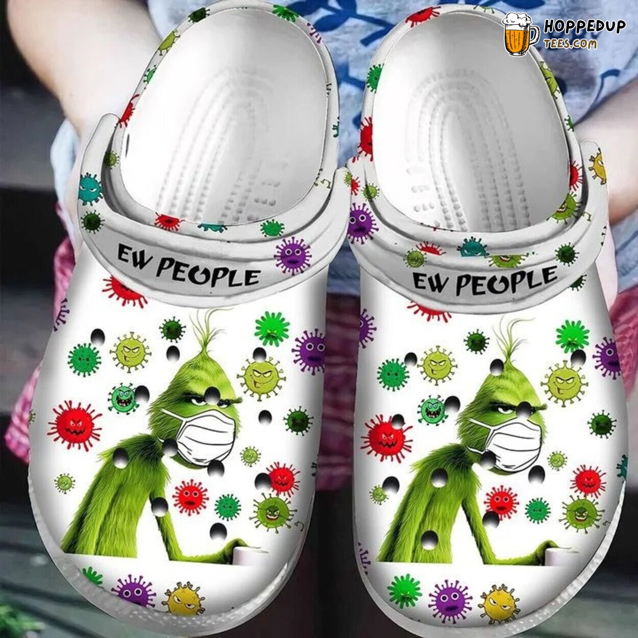 Ew People Grinch Christmas Themed Comfortable Unique Clog Shoes