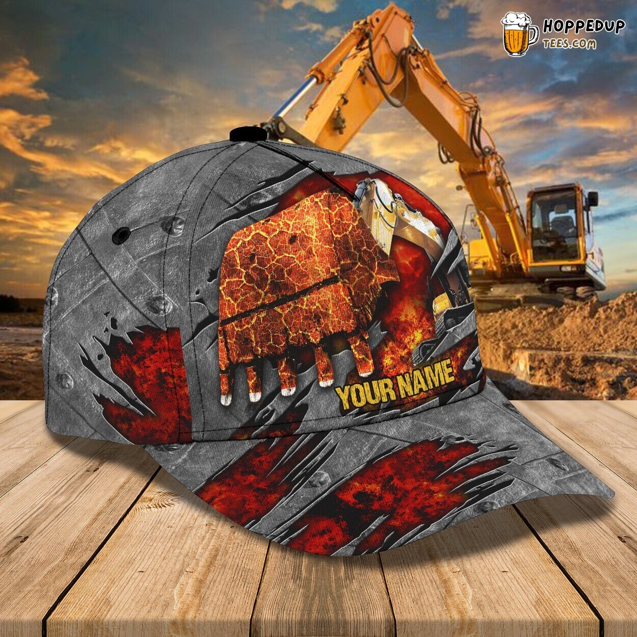 Excavator Inspired 3D Classic Cap Personalized Name Unique Design