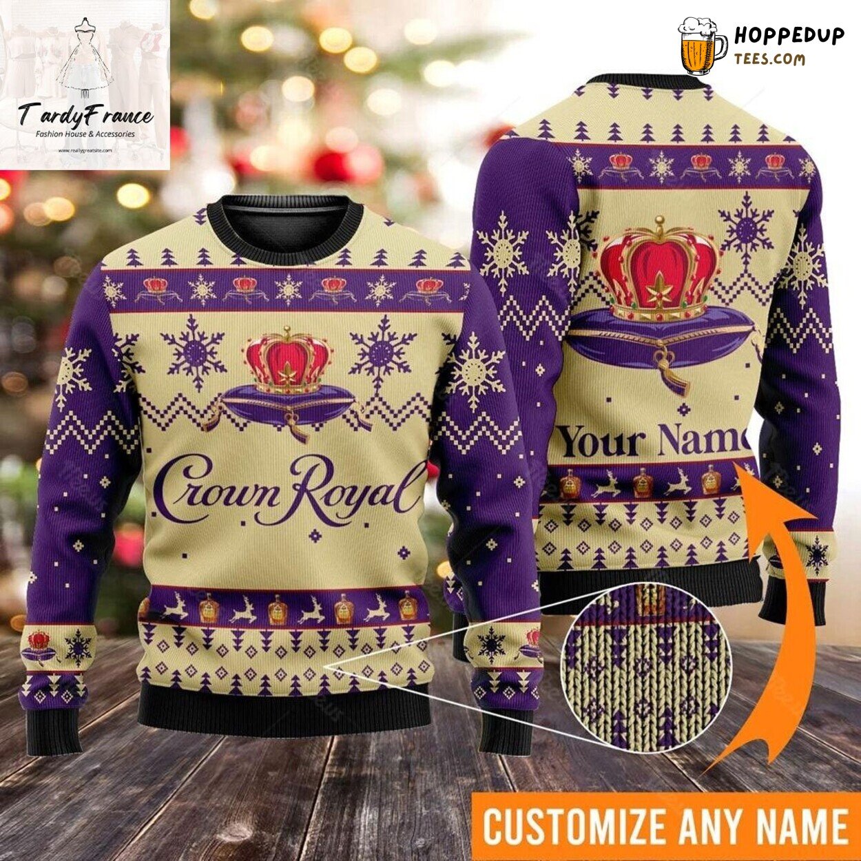 Exclusive Crown Royal Black Ugly Christmas Sweater Men Whiskey Theme