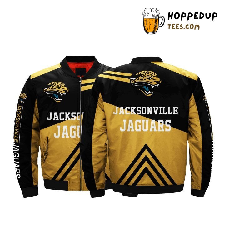 Exclusive NFL Jacksonville Jaguars Gold Black Bomber Jacket Style