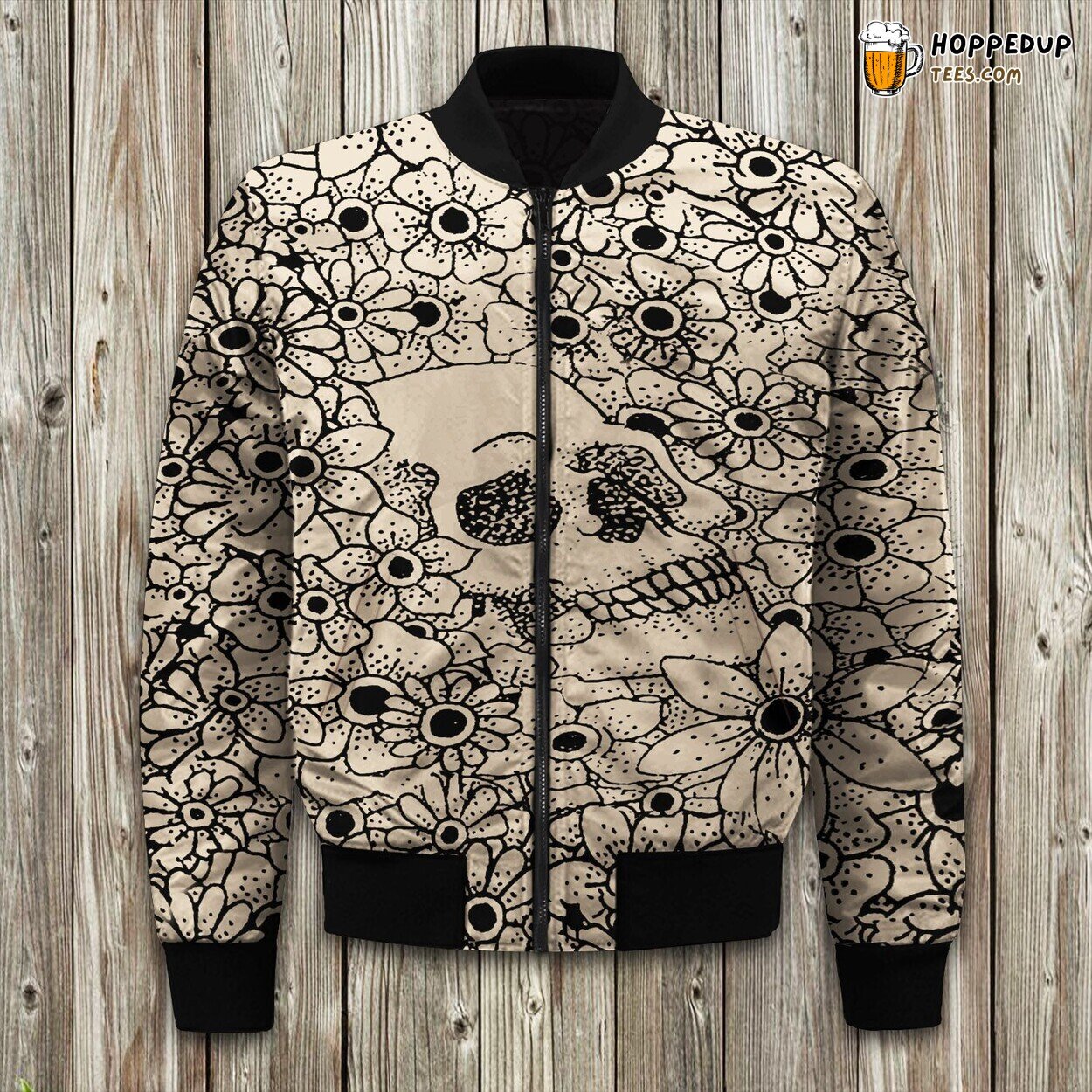 Exclusive Skulls Design Bomber Jacket Bony Brilliance in Winter Wear