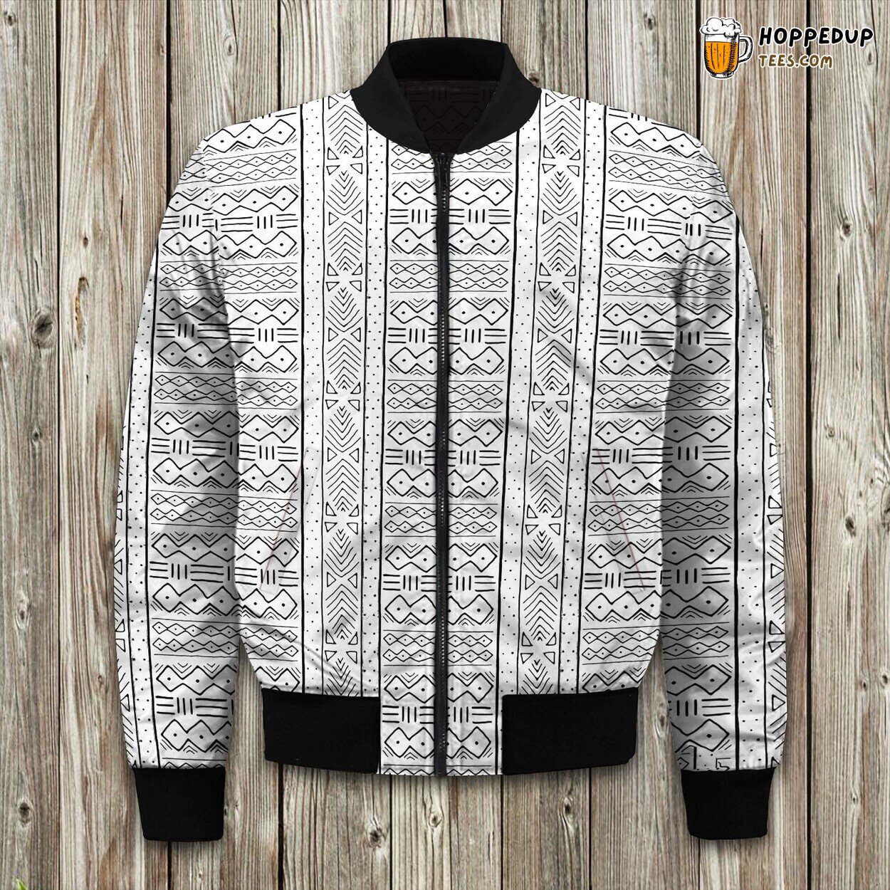 Exclusive Winter Bomber Jacket Inspired By African Art Unique Craftsmanship