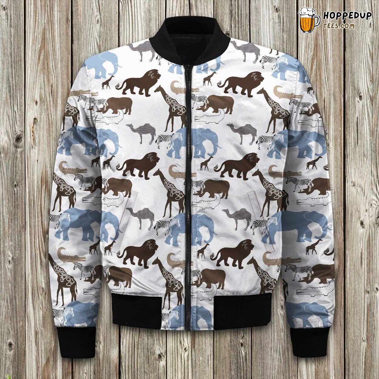 Exotic Animal Safari Winter Bomber Jacket Tailored Unique Elegance Look