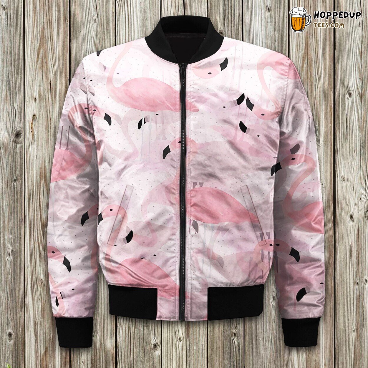 Exotic Flamingo Art Winter Bomber Jacket Unique Stylish Comfort Fit