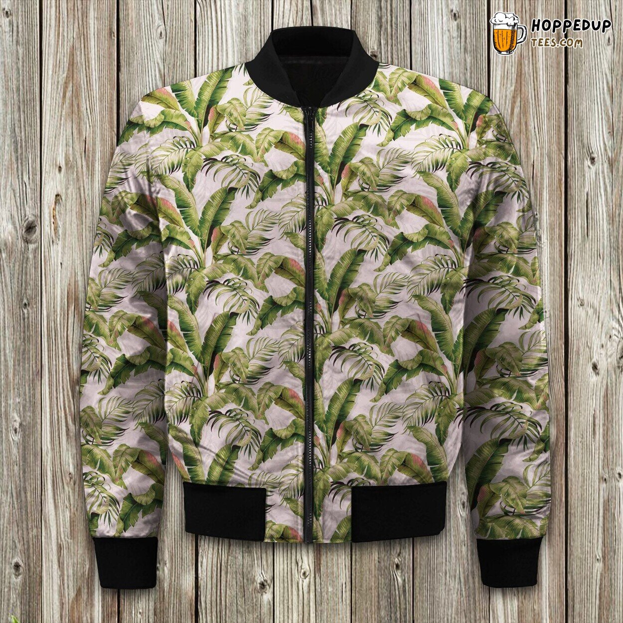 Exotic Getaway Vibe Winter Bomber Jacket Tropical Delight